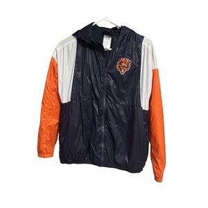 NFL Chicago Bears‎ Windbreaker Jacket Youth Medium Navy Hooded Full Zip